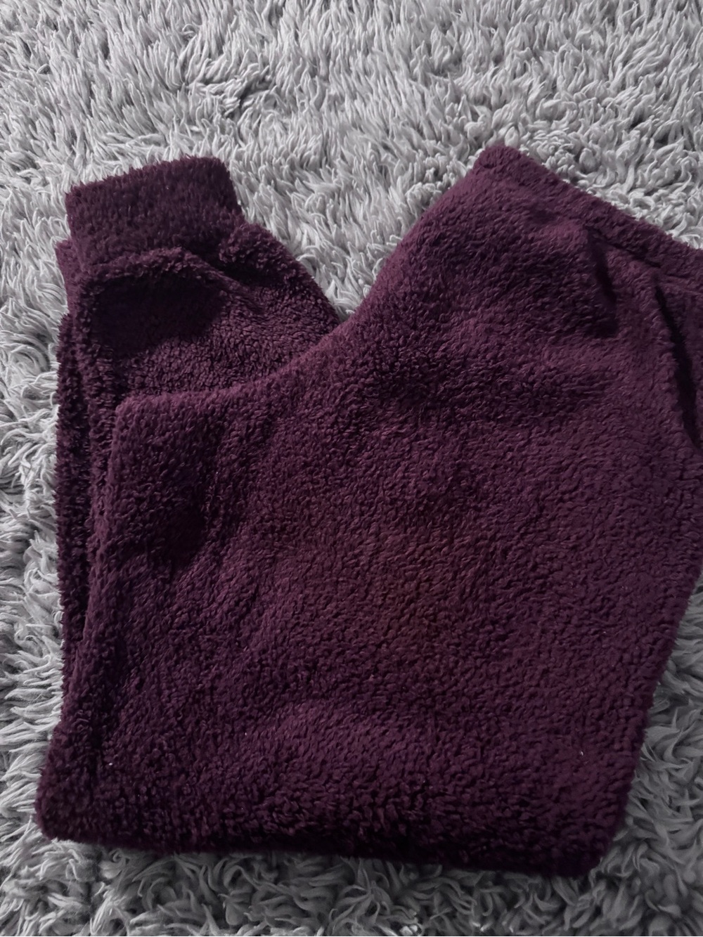Fashion Nova Burgundy Plush PJ Joggers